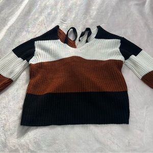 Multicolor Off-Shoulder Sweater